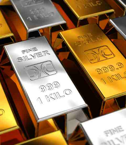 Barren aus Gold und Silber
